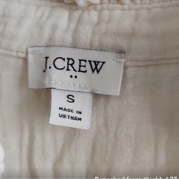 J. Crew ruffle trim blouse top gauzy cream sleeveless small - Picture 5 of 6